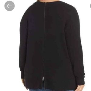 NWT Caslon Nordstrom Fuzzy Back Zipper Sweater